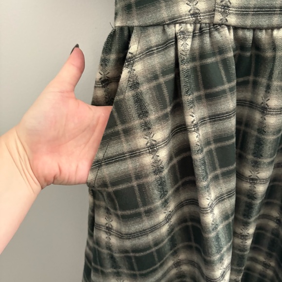 Tulisa Check Button-Up Mini Dress Sz 4 – Puff Sleeves, Alt Shirt Dress - Picture 4 of 7